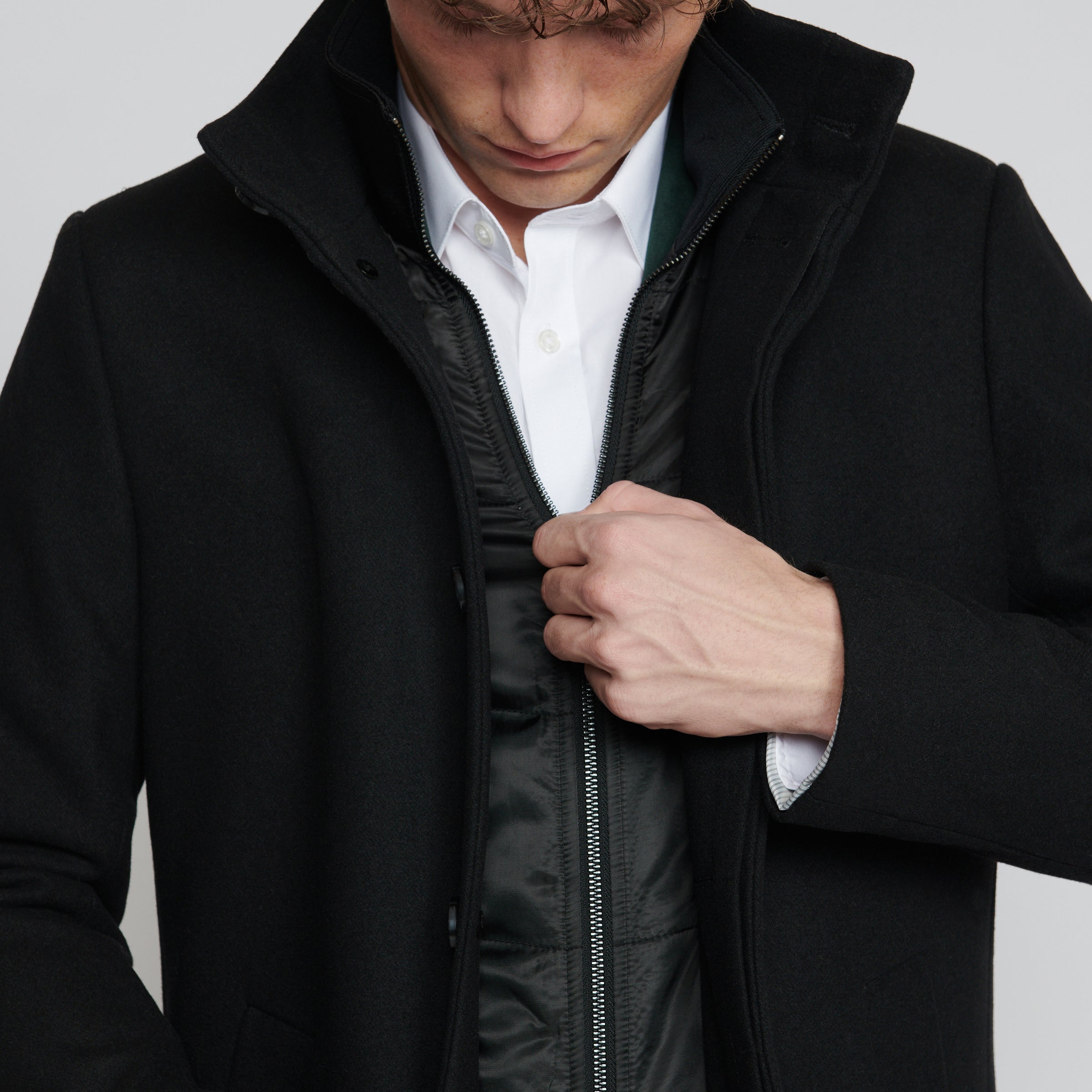Matinique Harvey Wool Overcoat Black