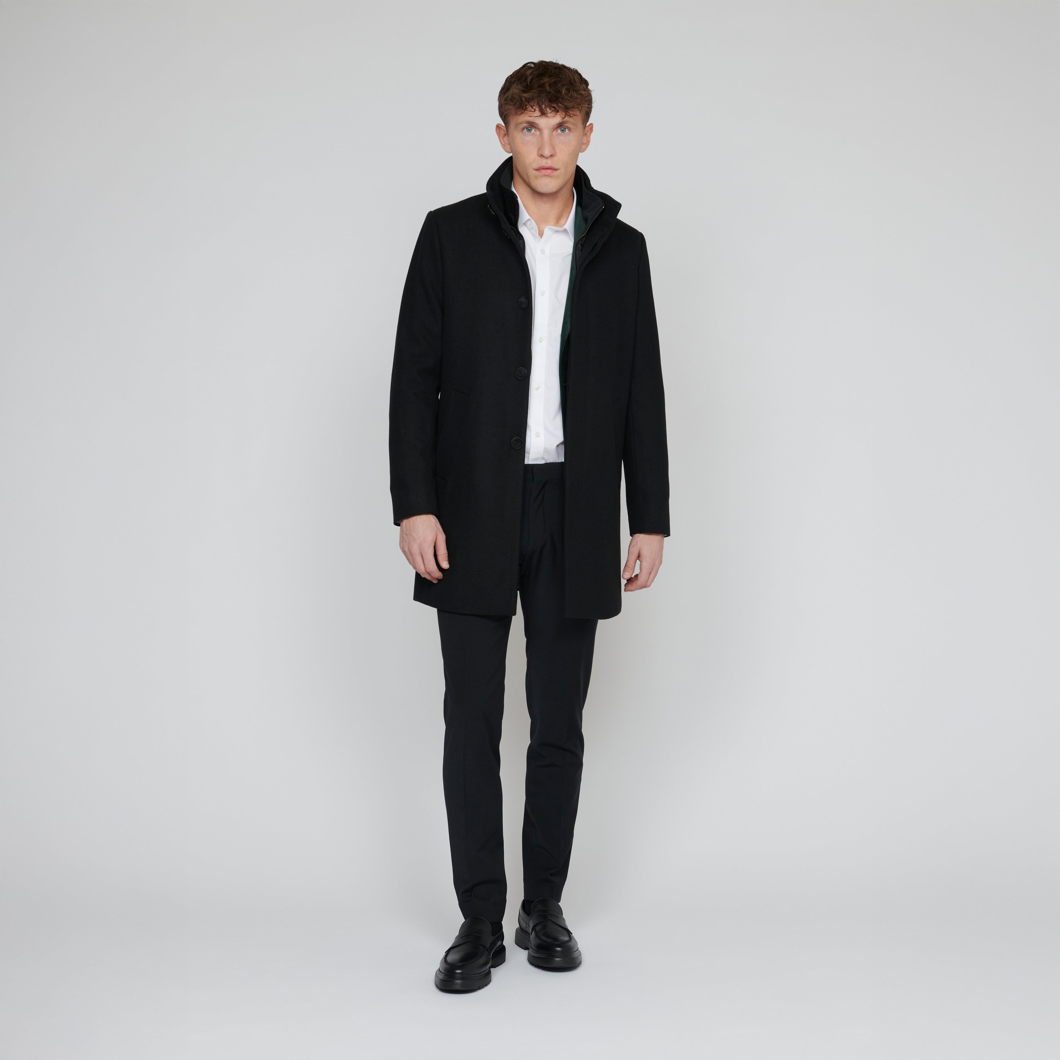 Matinique Harvey Wool Overcoat Black