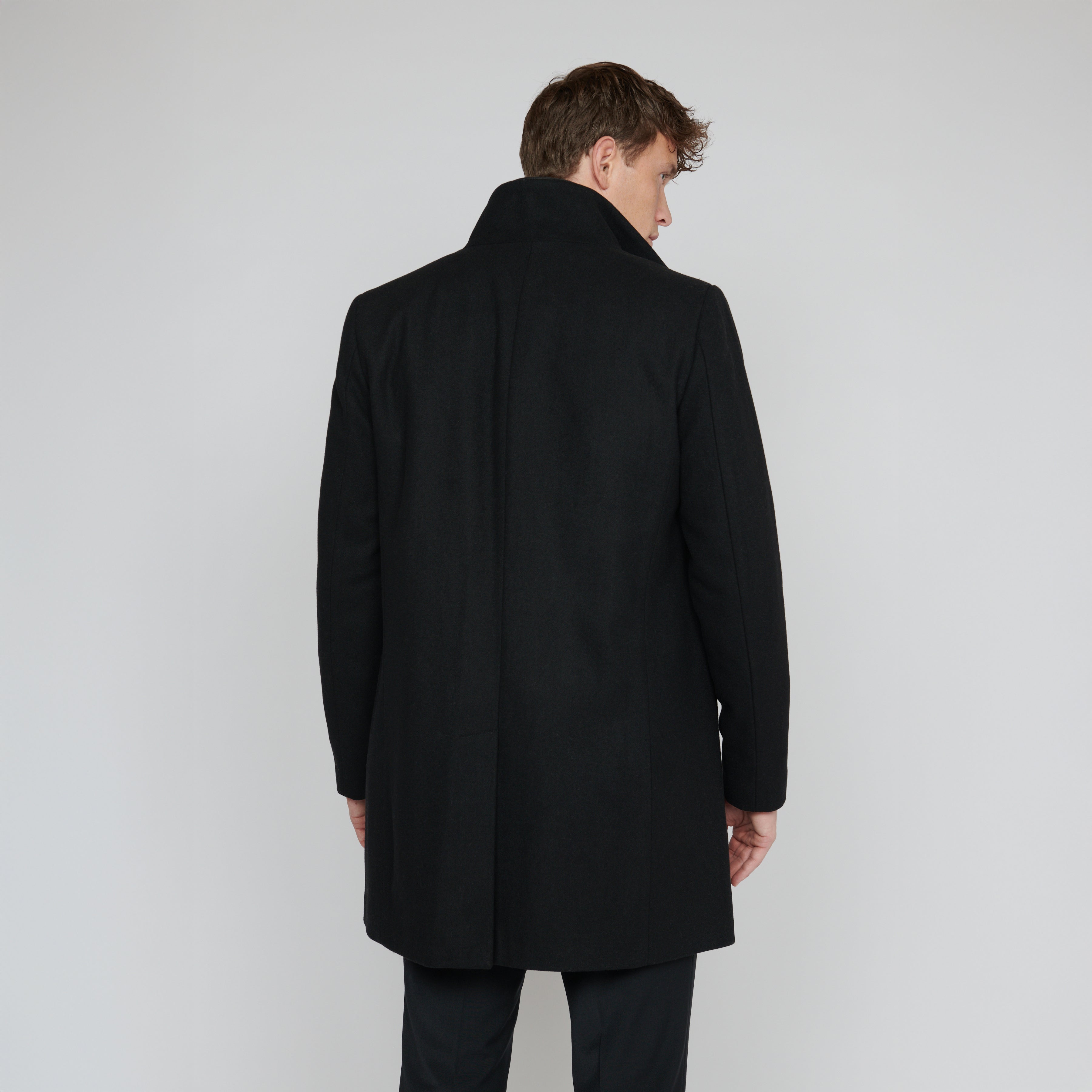 Matinique Harvey Wool Overcoat Black