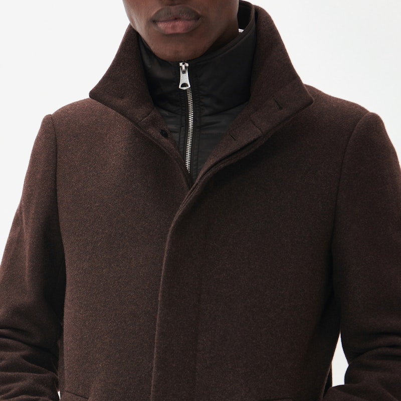 Matinique Harvey Wool Overcoat Espresso