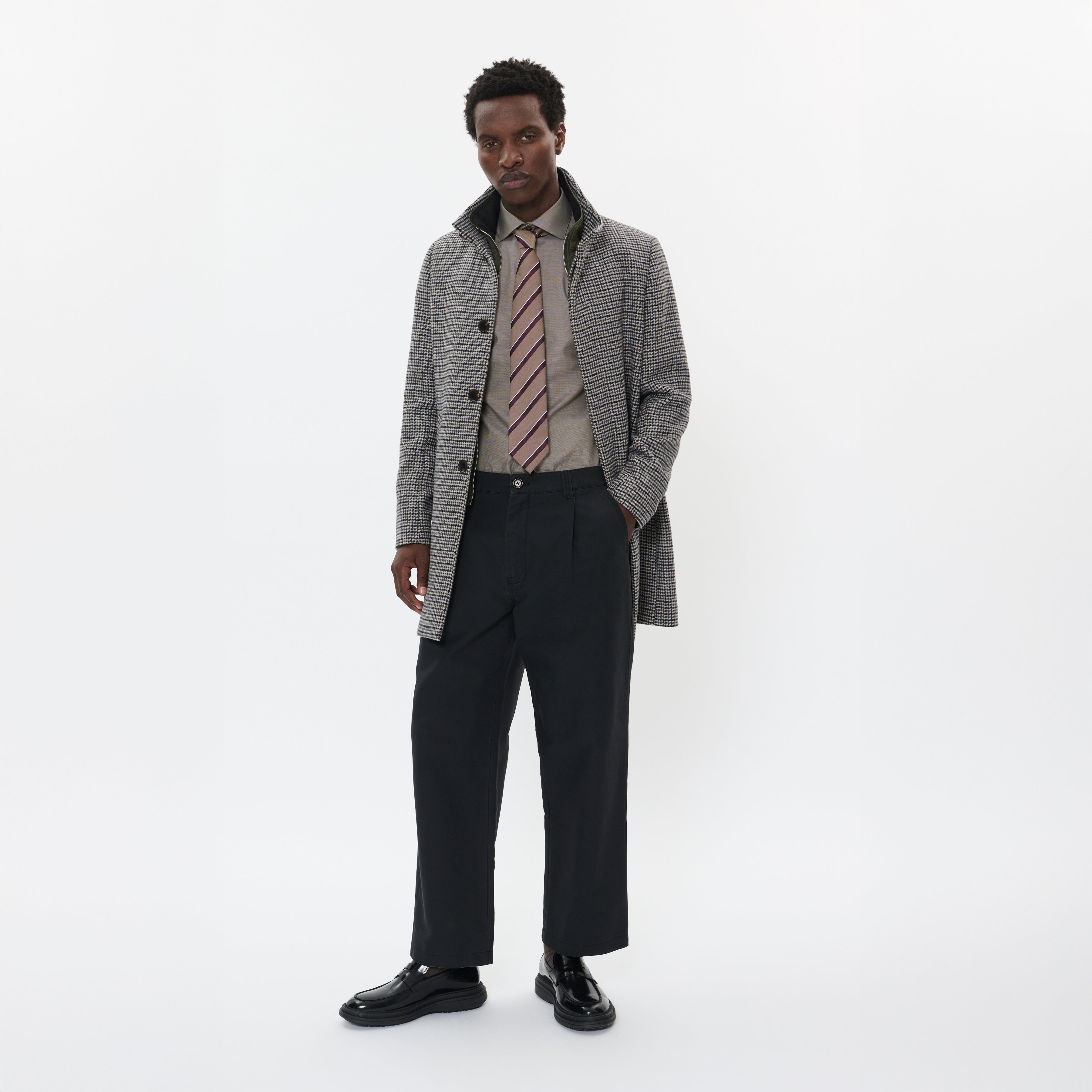 Matinique Harvey Wool Overcoat Dogtooth