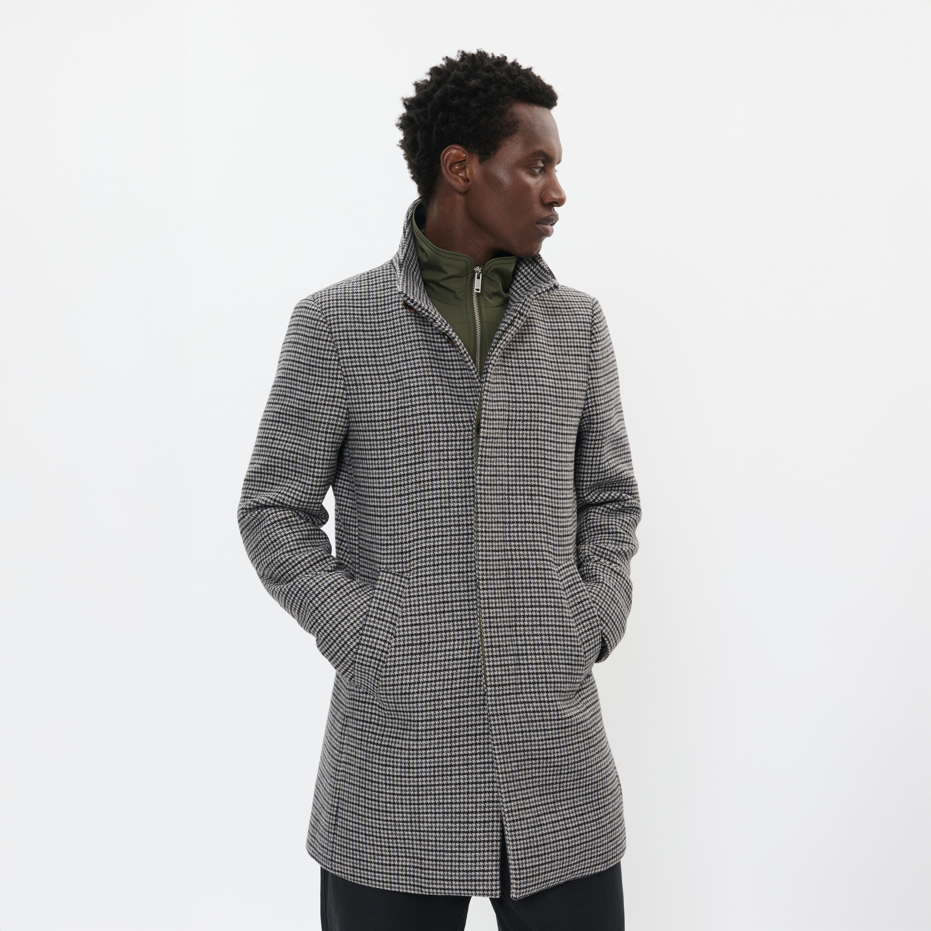 Matinique Harvey Wool Overcoat Dogtooth