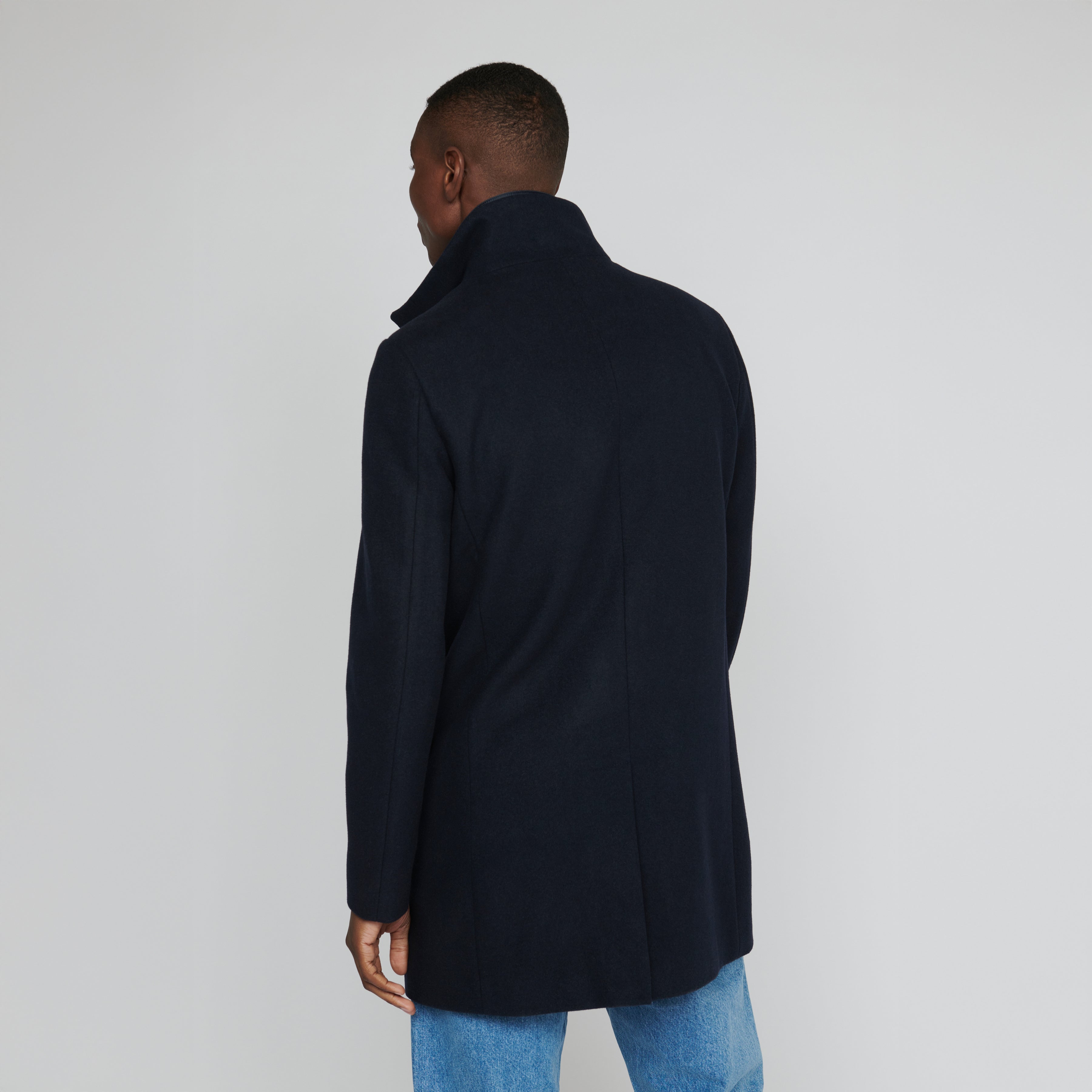 Matinique Harvey Wool Overcoat Navy