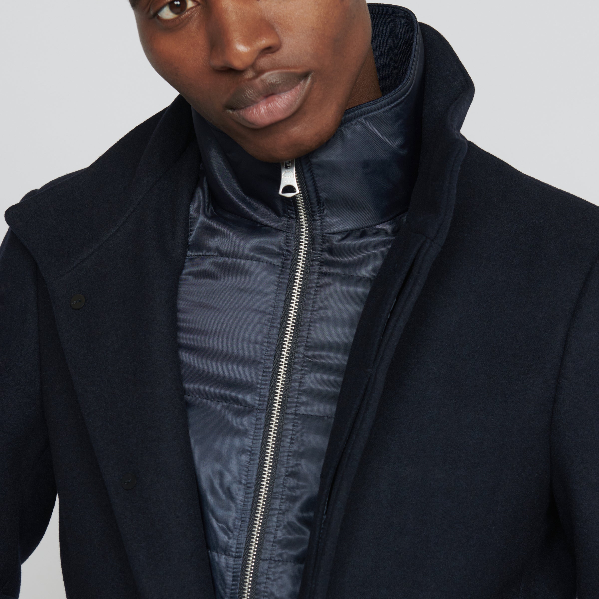 Matinique Harvey Wool Overcoat Navy
