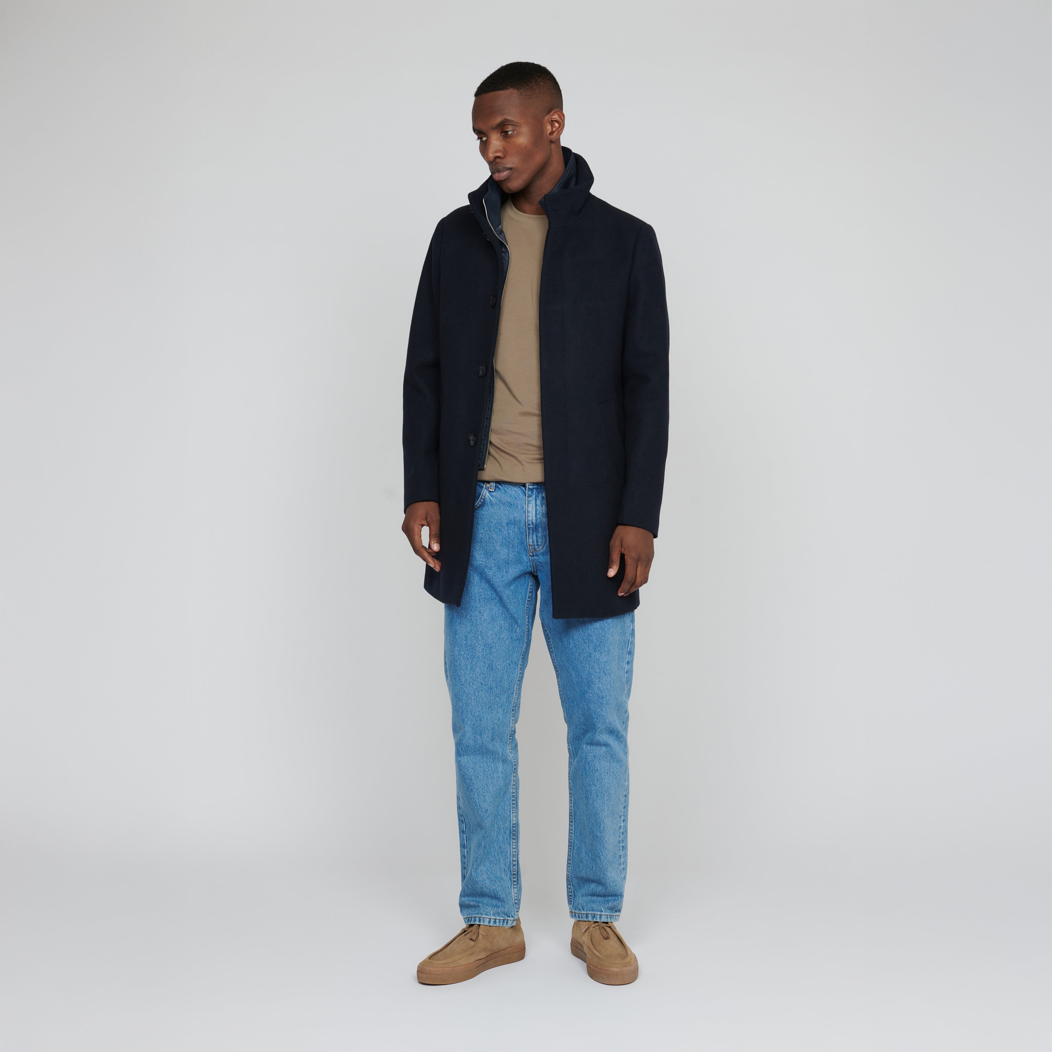 Matinique Harvey Wool Overcoat Navy