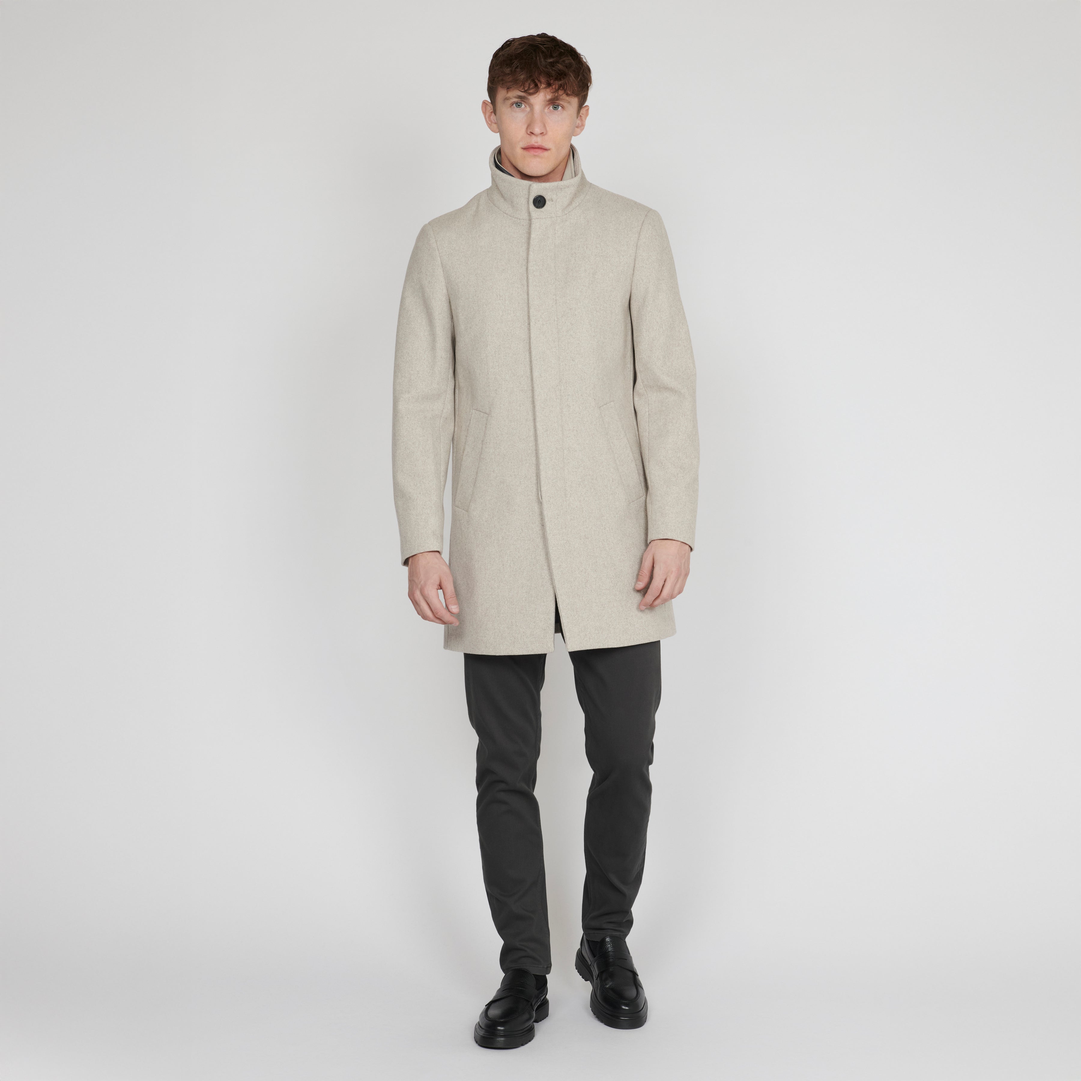 Matinique Harvey Wool Overcoat Taupe