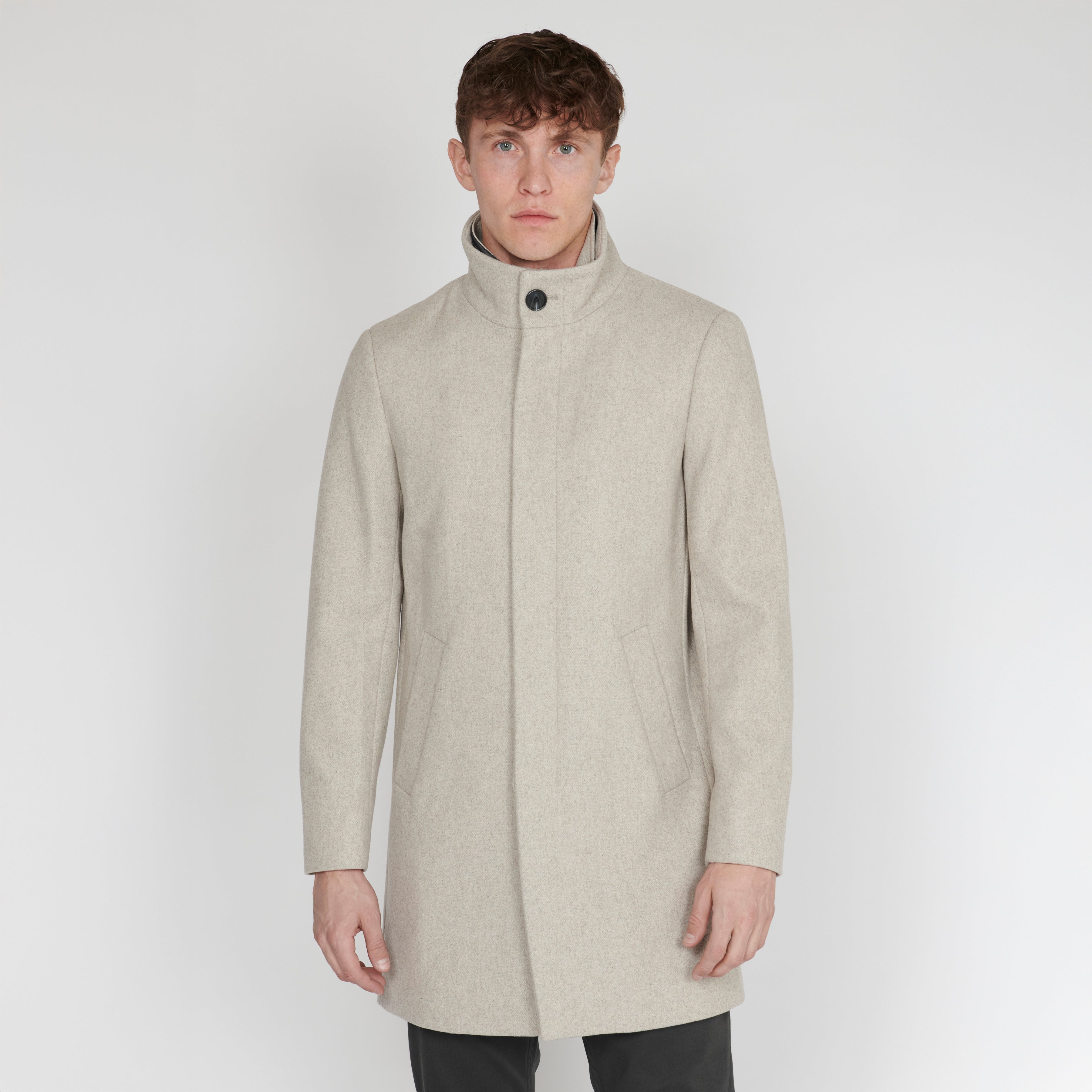 Matinique Harvey Wool Overcoat Taupe