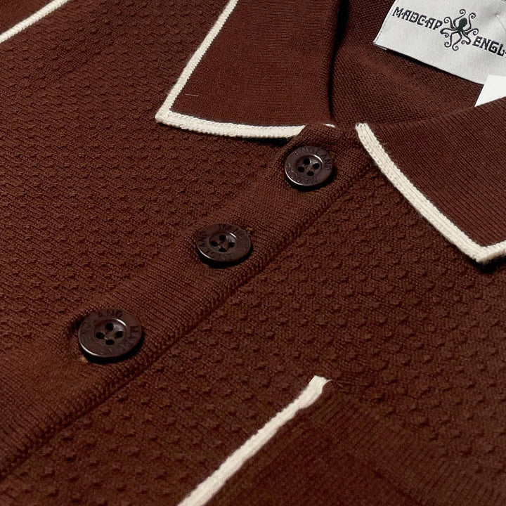 Madcap Cagney Knit Polo Shirt Brown