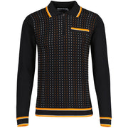 Madcap Coltrane Knit Polo Shirt Black