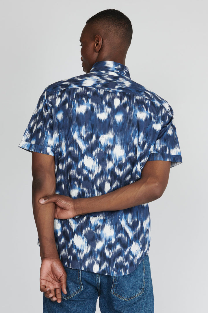 Matinique Motion Blur Print Shirt Navy