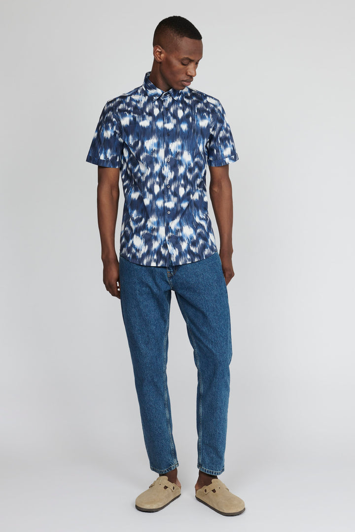 Matinique Motion Blur Print Shirt Navy