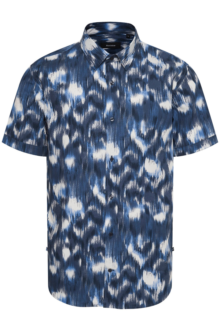 Matinique Motion Blur Print Shirt Navy