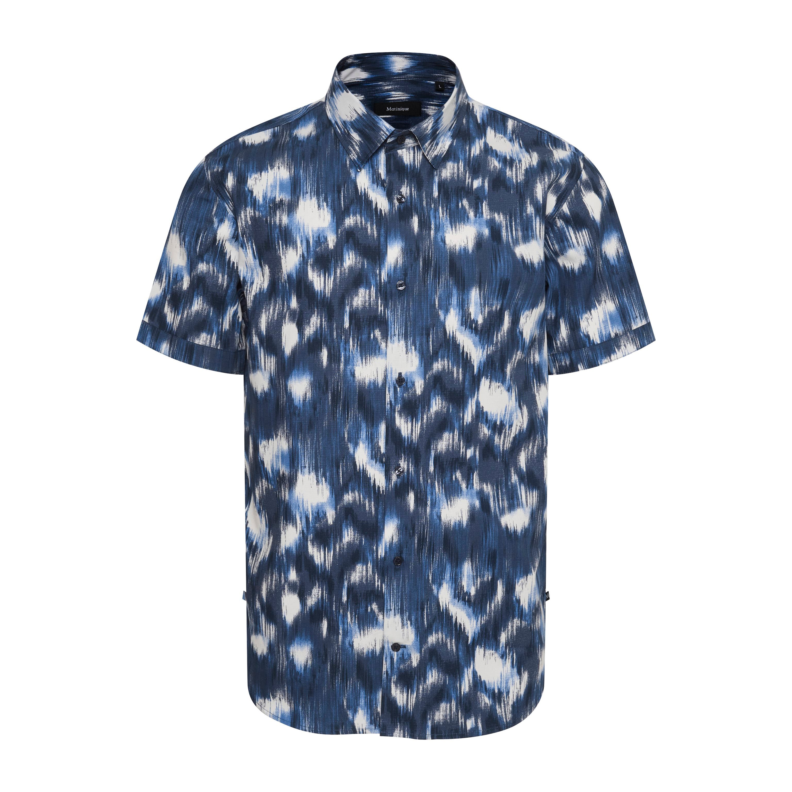 Matinique Motion Blur Print Shirt Navy