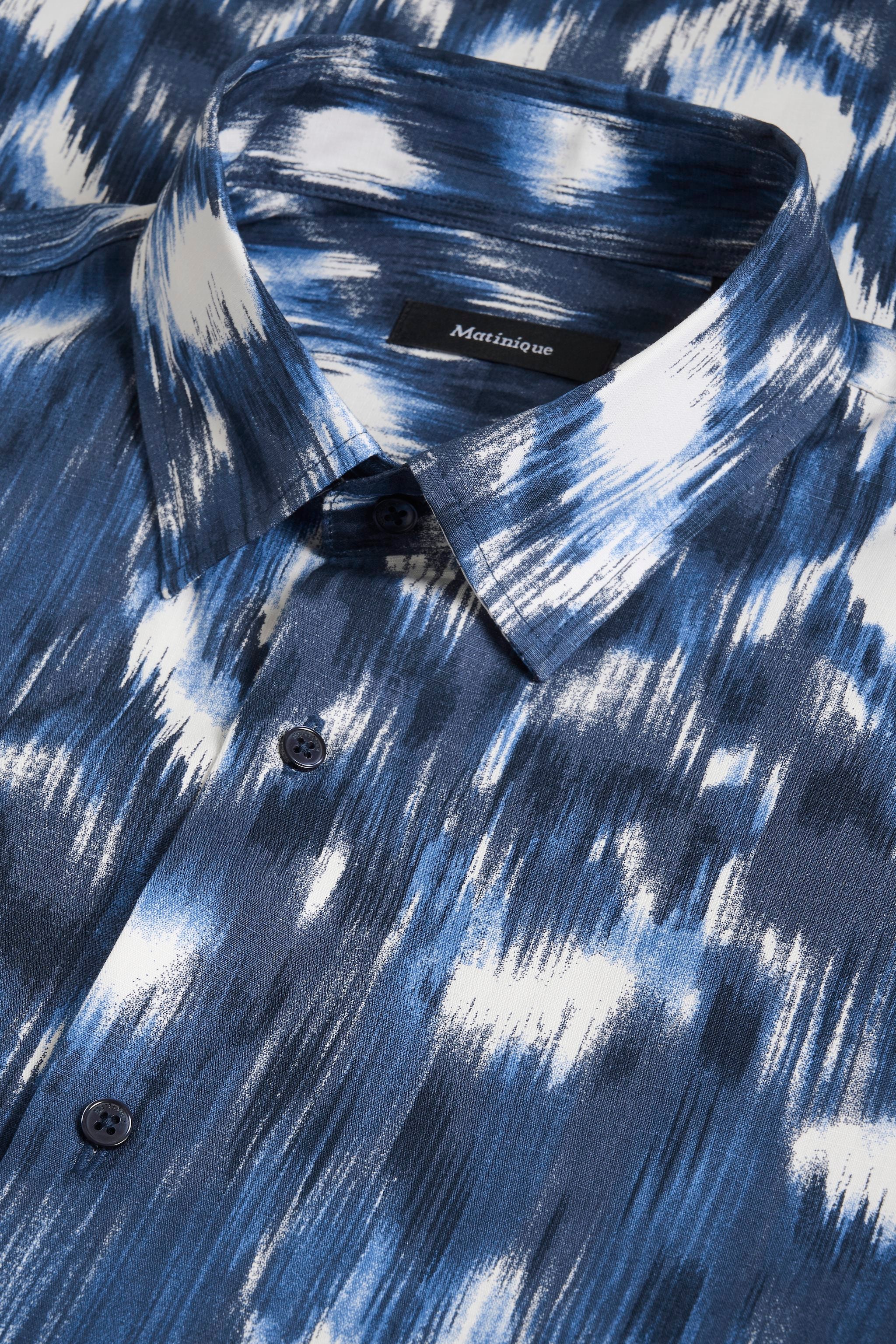 Matinique Motion Blur Print Shirt Navy