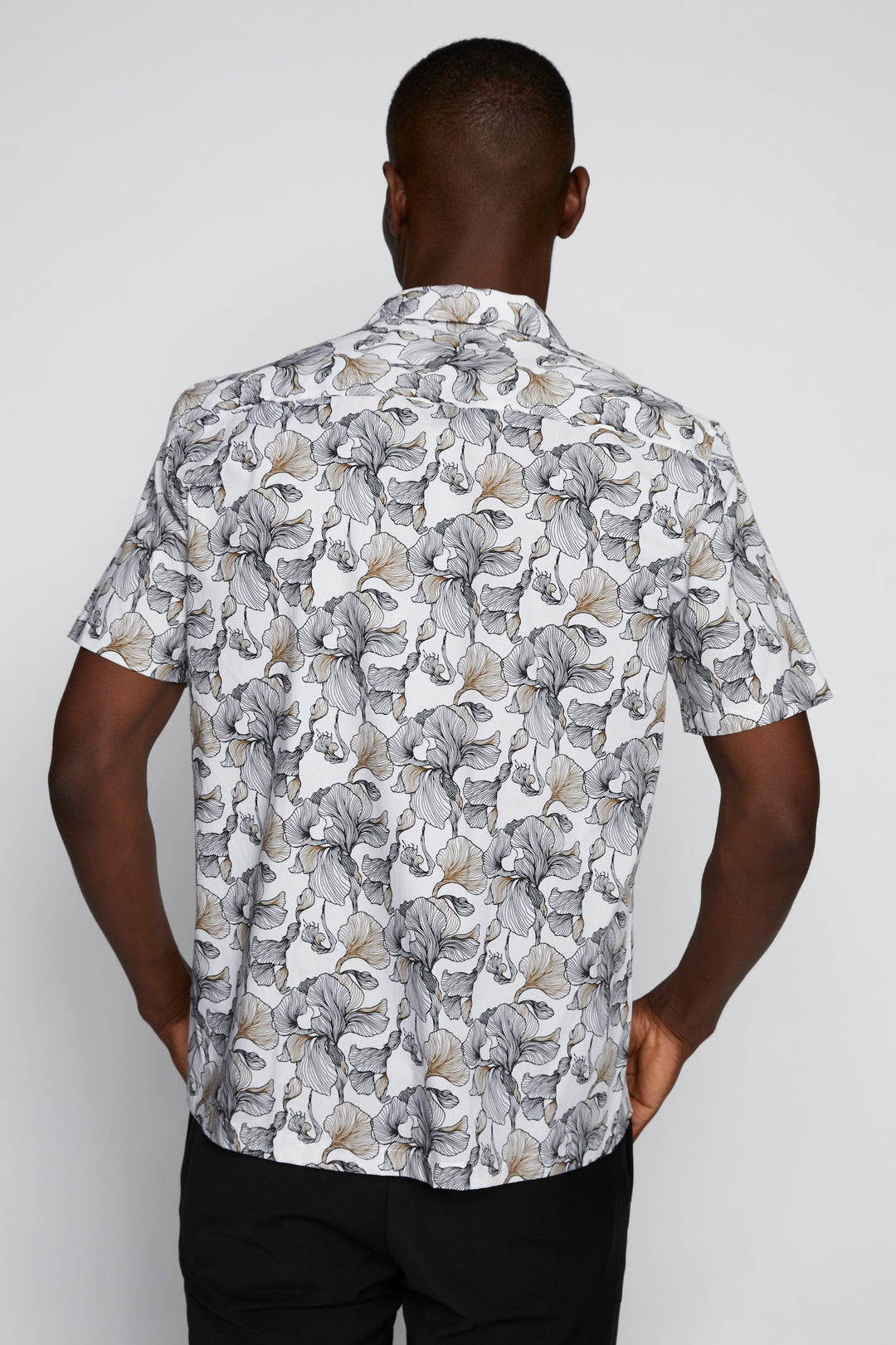 Matinique Floral Print Shirt White/Black