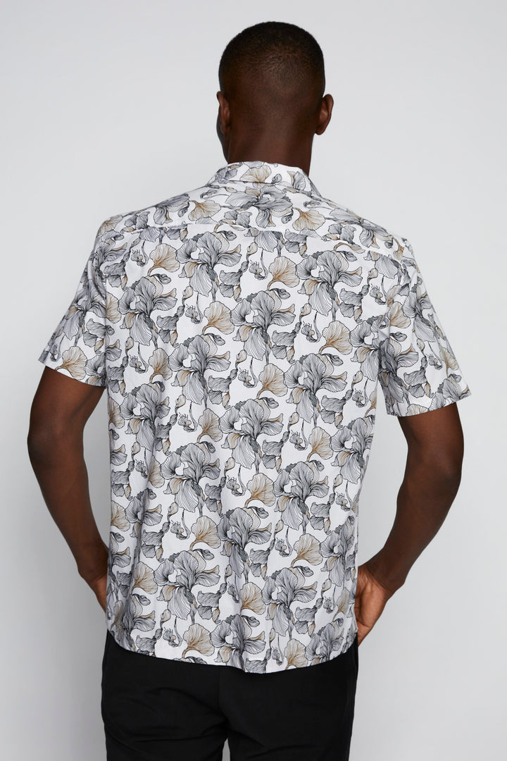 Matinique Floral Print Shirt White/Black
