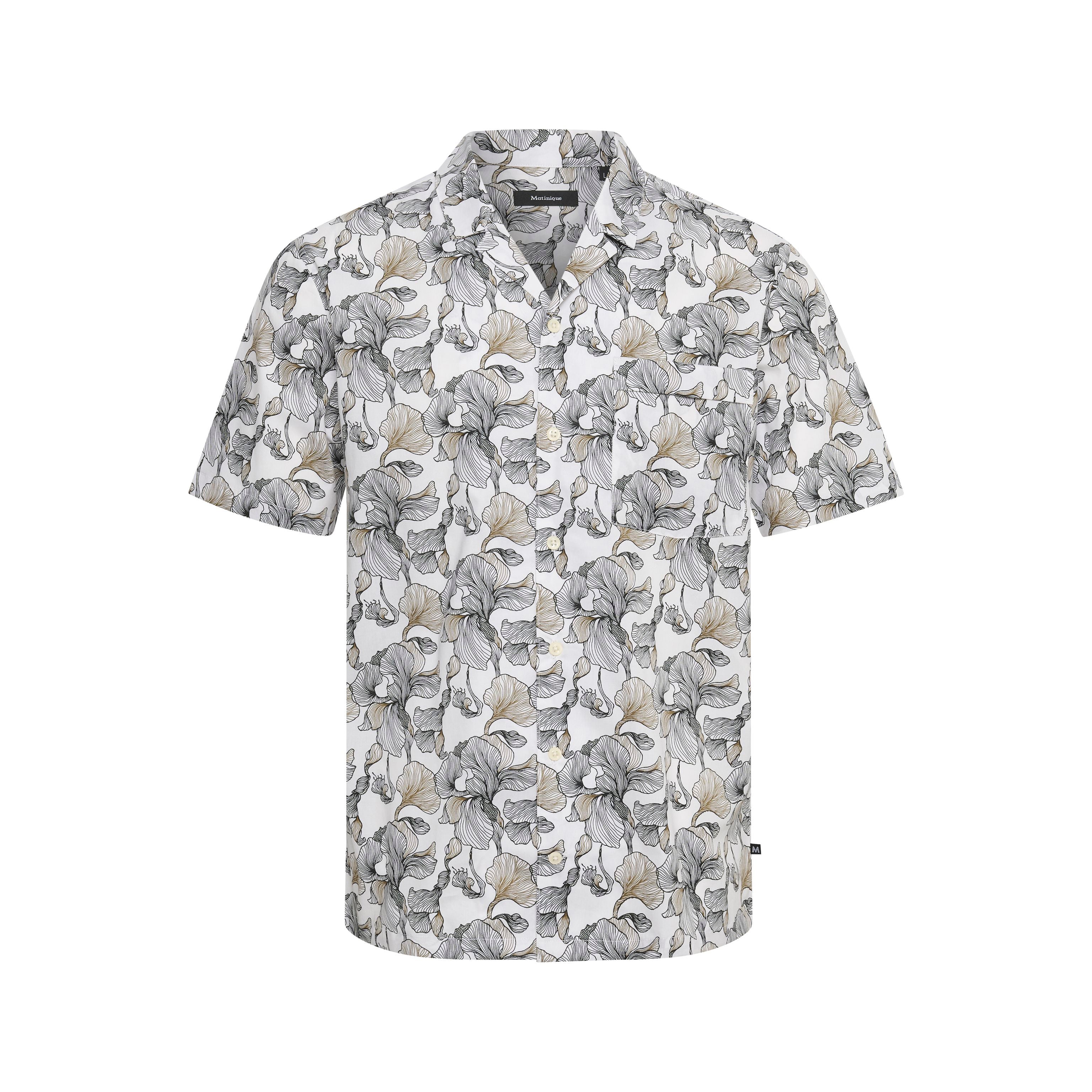 Matinique Floral Print Shirt White/Black