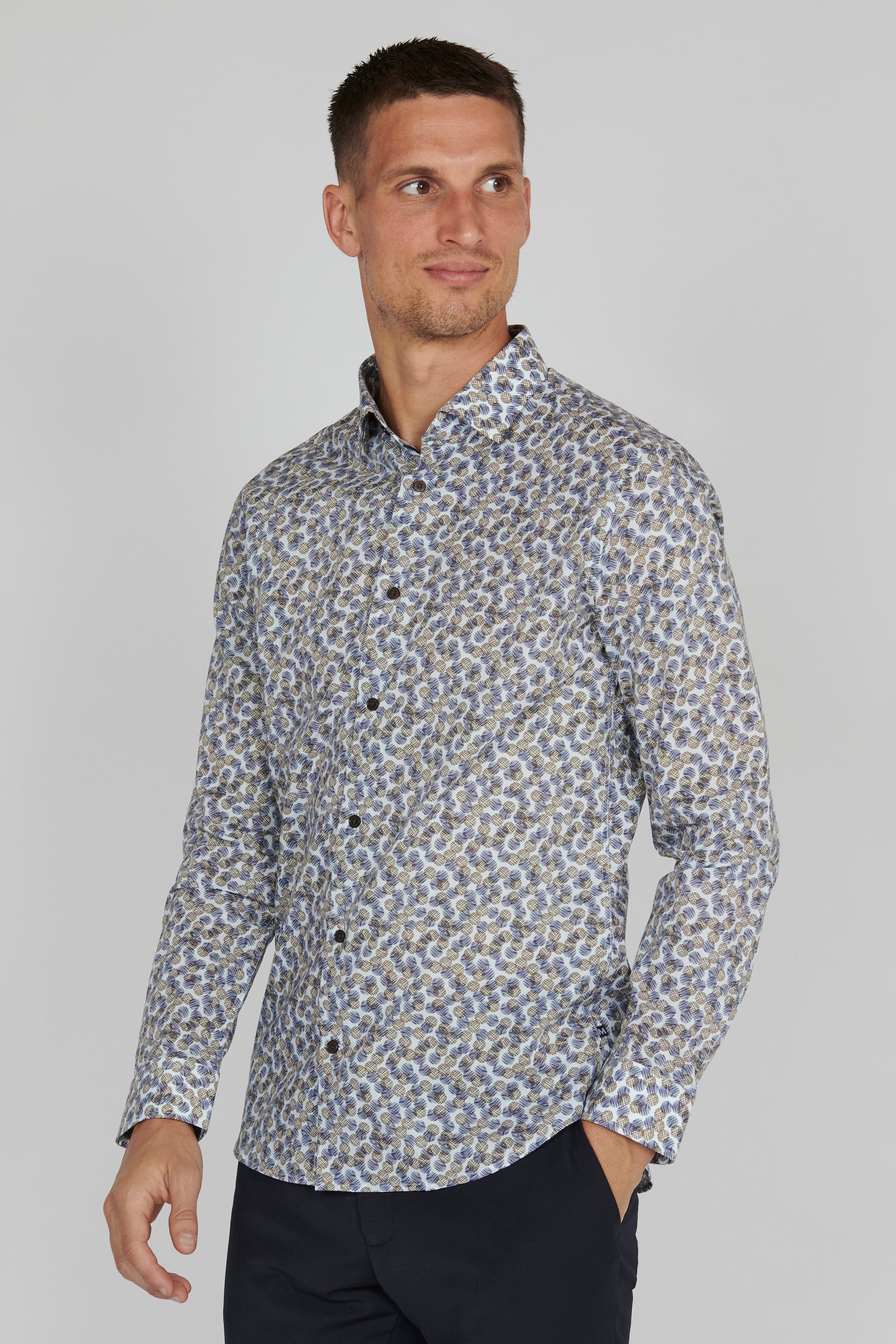 Matinique Retro Pattern Shirt Sky