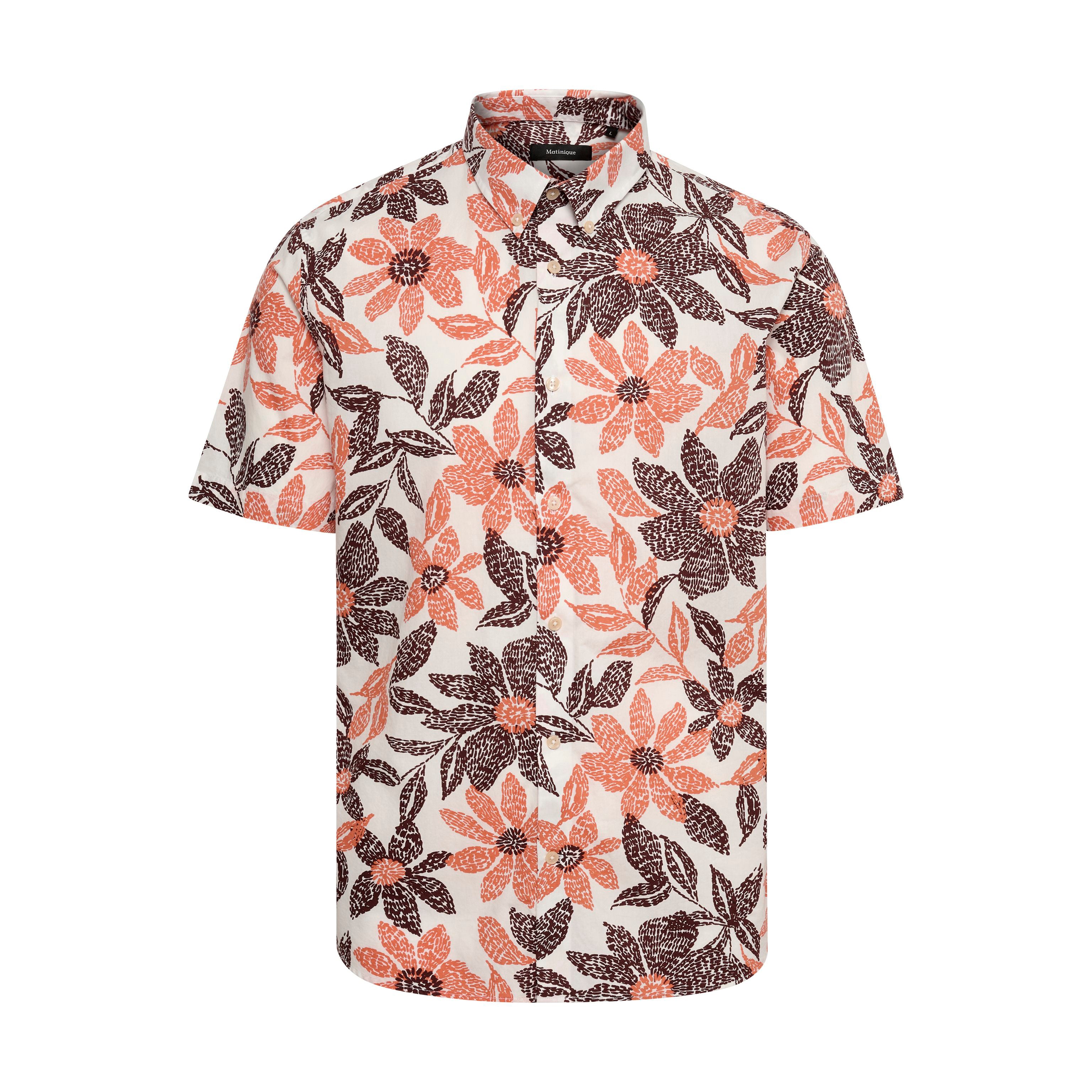 Matinique Floral Print Shirt Orange