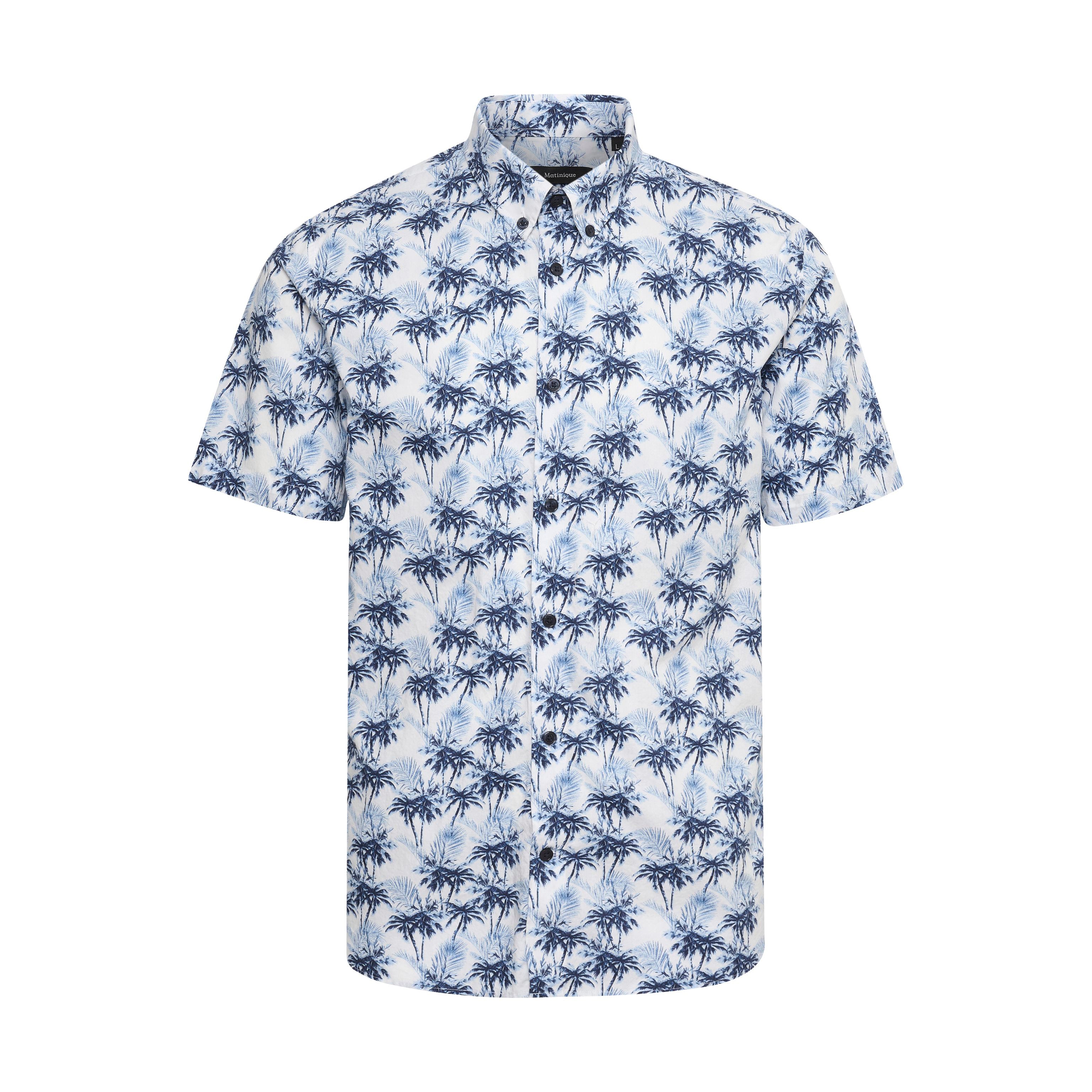Matinique Palm Print Shirt White