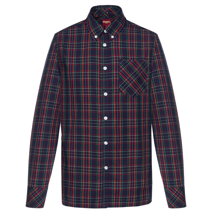 Merc London Neddy Check Shirt Navy