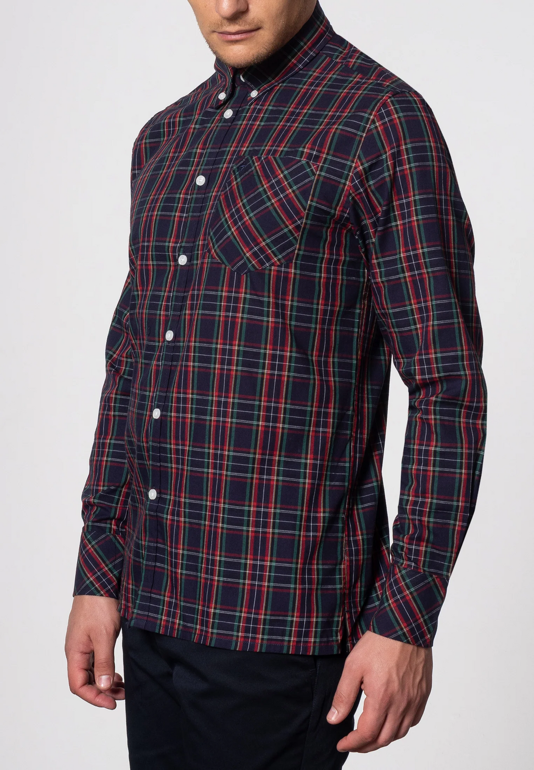 Merc London Neddy Check Shirt Navy