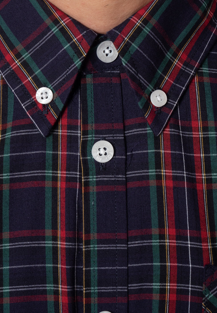 Merc London Neddy Check Shirt Navy