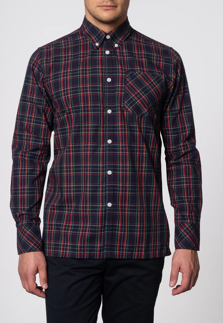 Merc London Neddy Check Shirt Navy