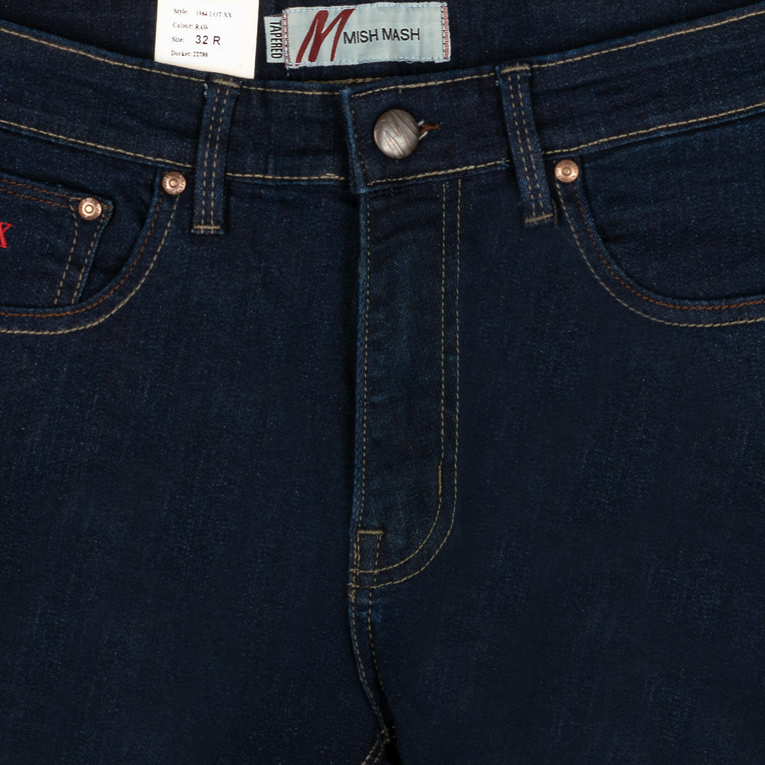 Mish Mash Raw Tapered Jeans Dark Blue