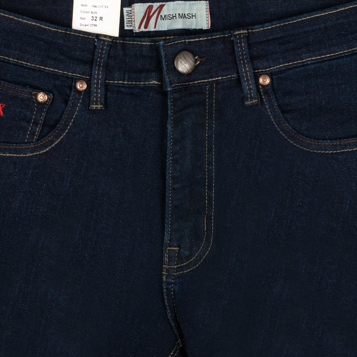 Mish Mash Raw Tapered Jeans Dark Blue