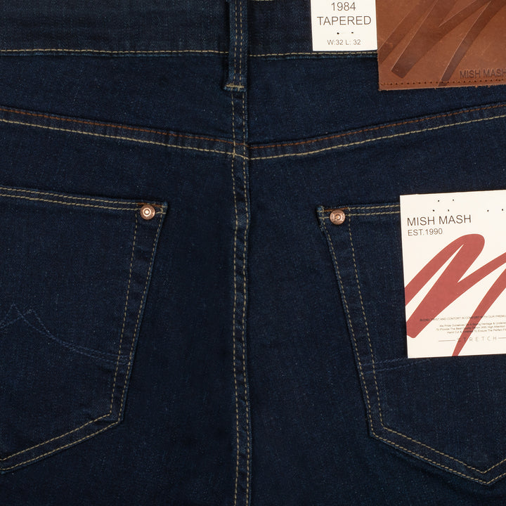 Mish Mash Raw Tapered Jeans Dark Blue