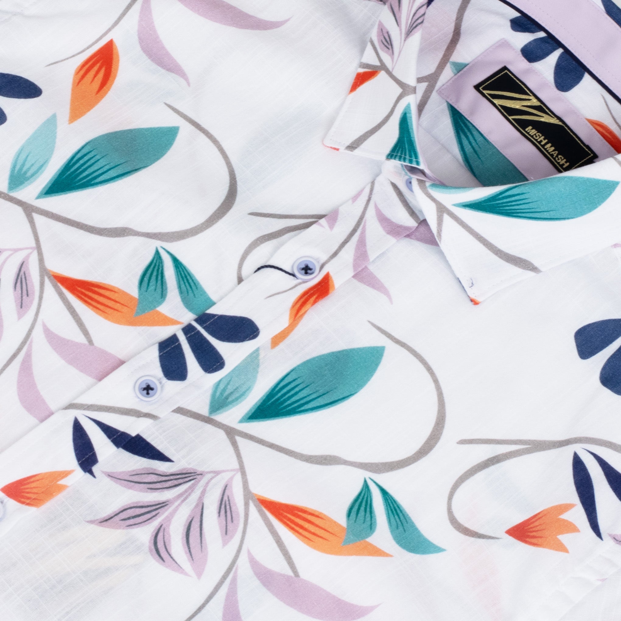 Mish Mash Bari Pattern Shirt White