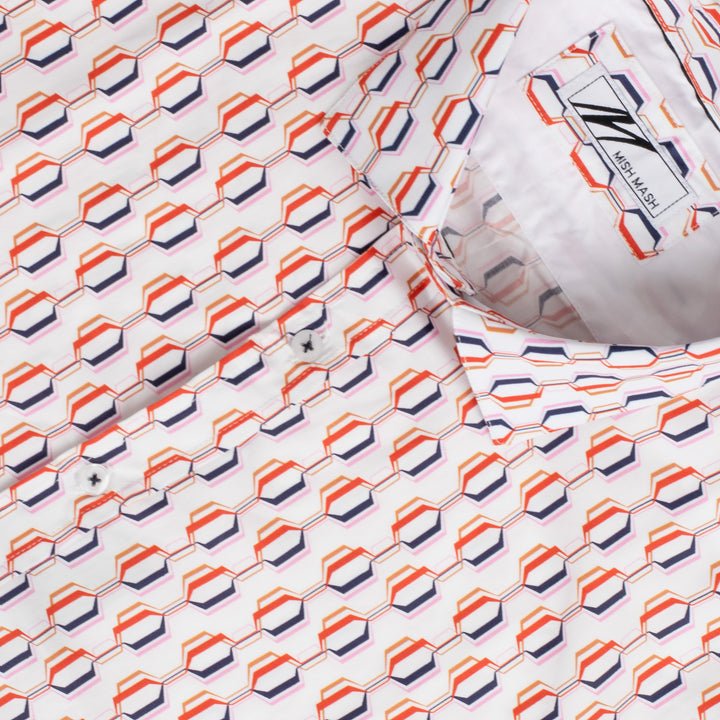Mish Mash Florence Pattern Shirt White