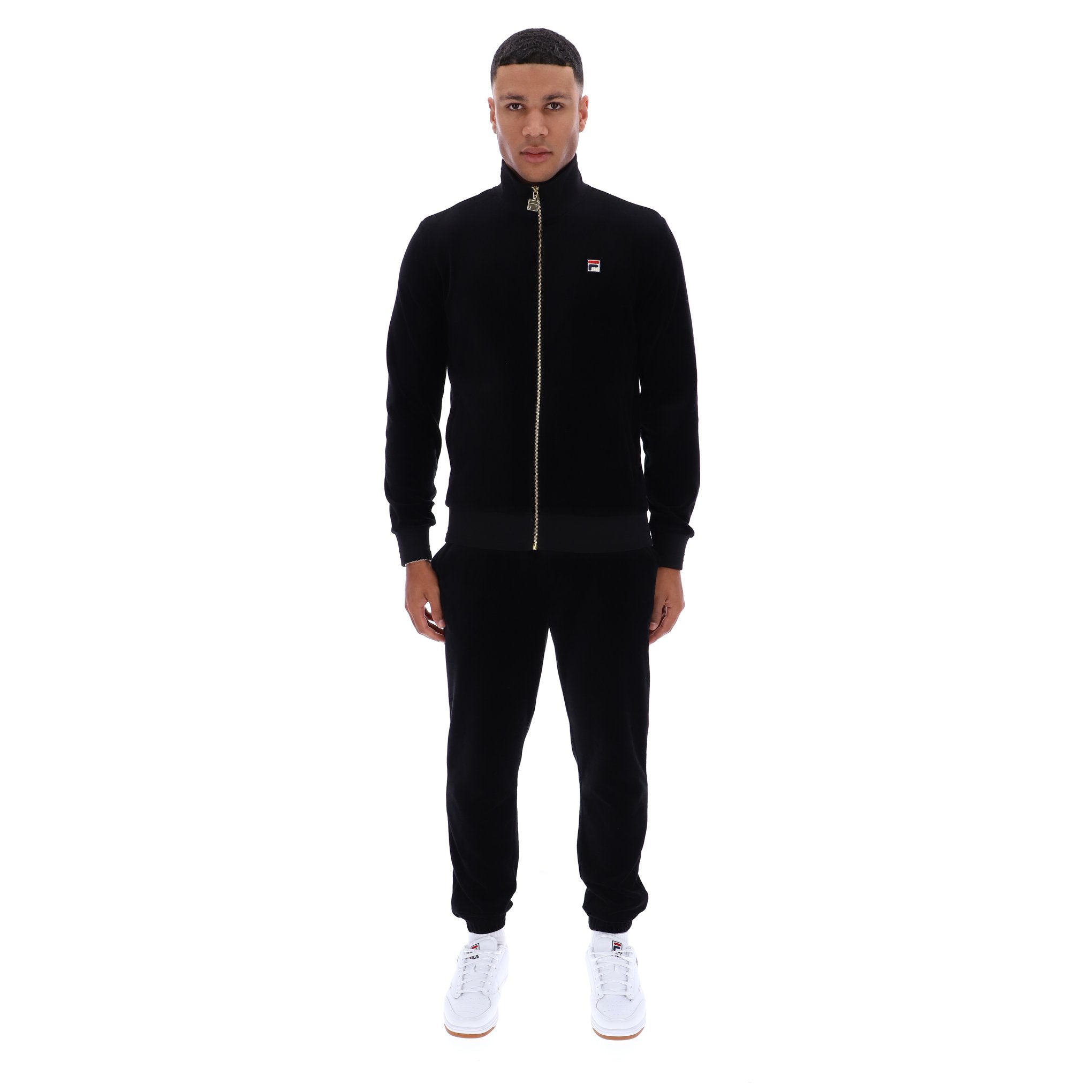 Fila Vintage Nero Velour Track Top Black