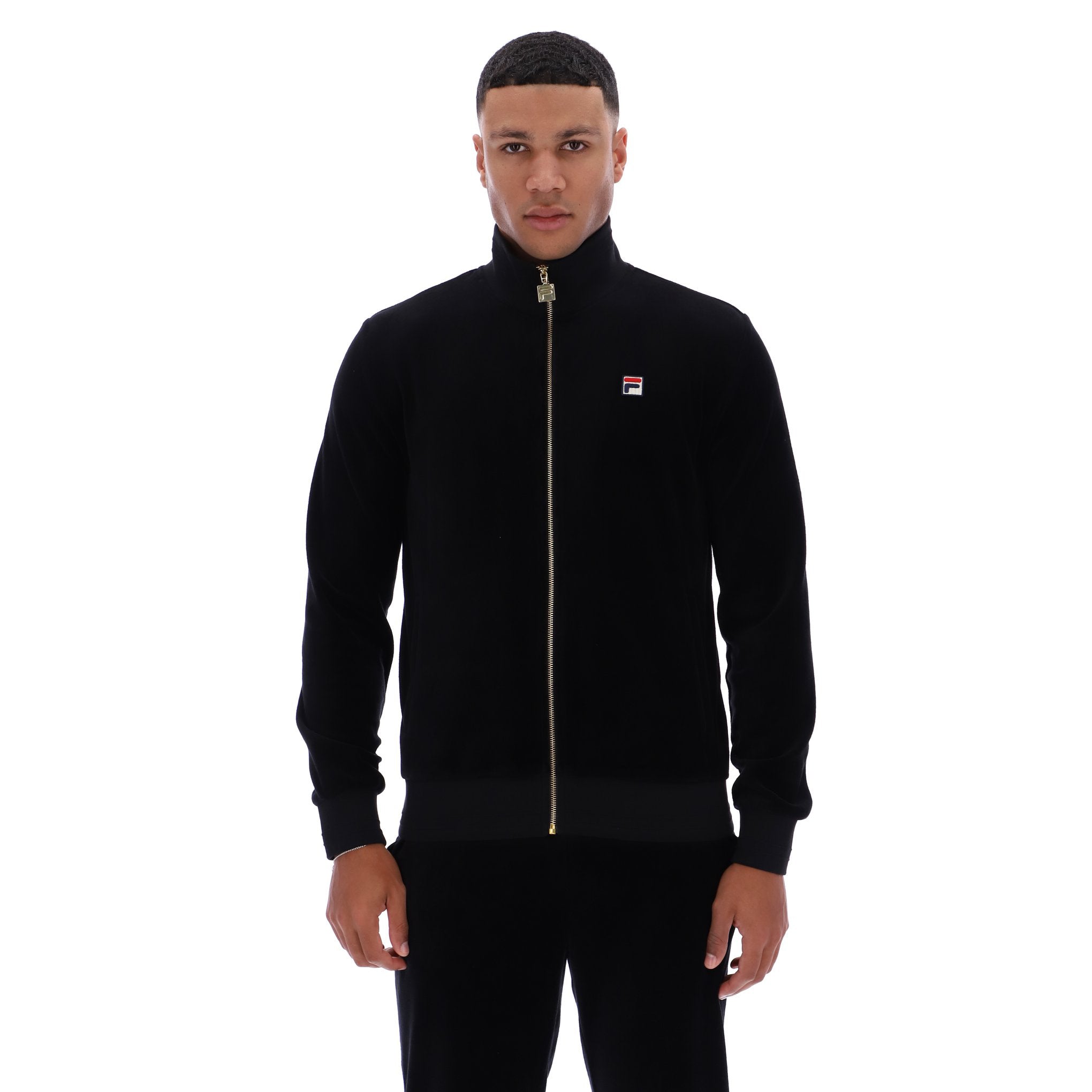 Fila Vintage Nero Velour Track Top Black