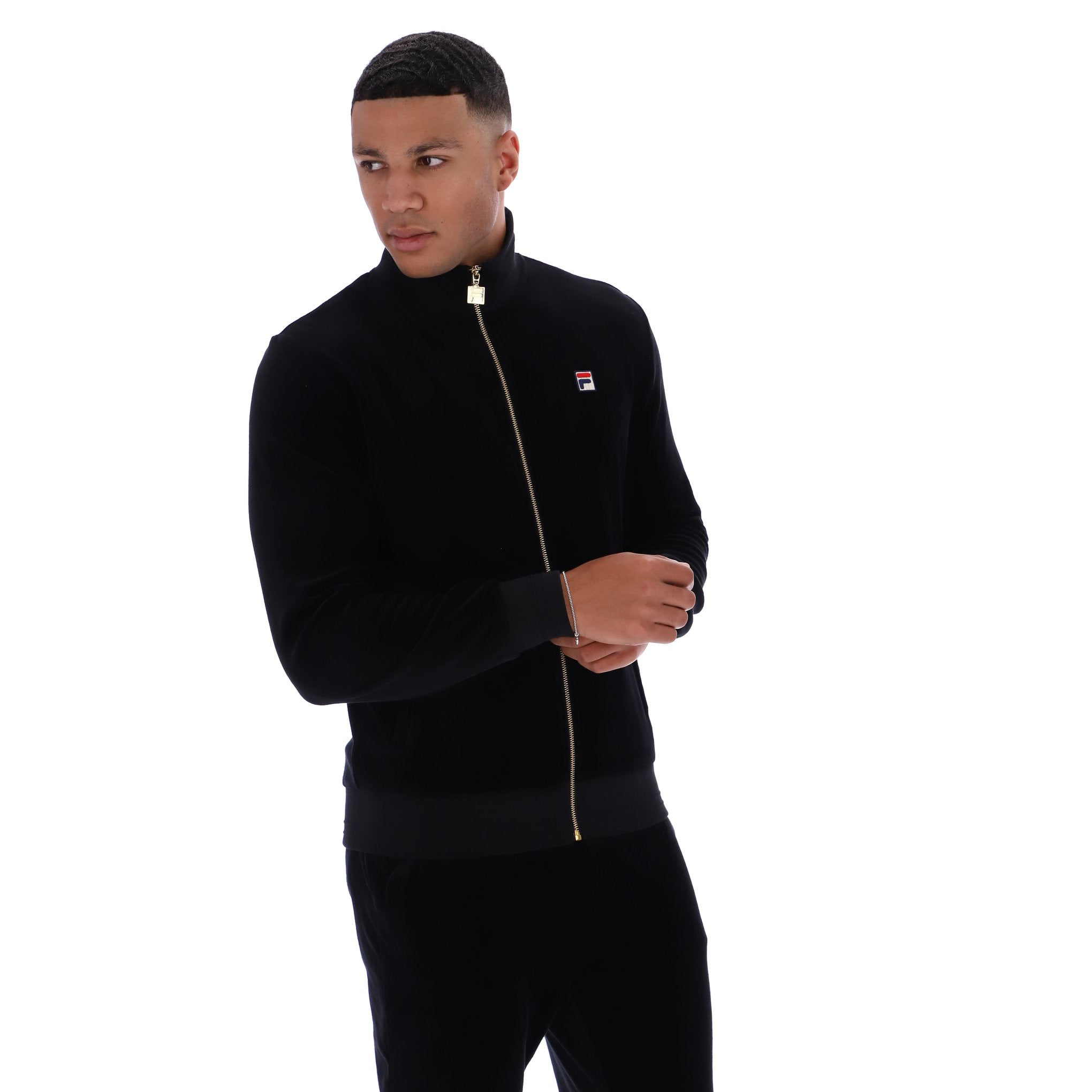 Fila Vintage Nero Velour Track Top Black