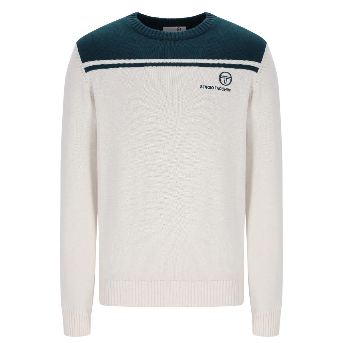 Sergio Tacchini Youngline Knit Jumper Cream/Teal