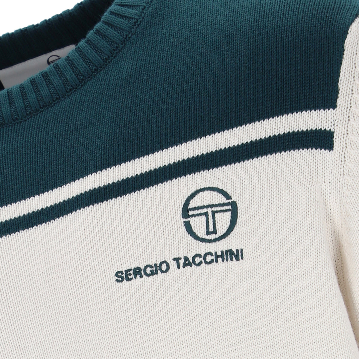 Sergio Tacchini Youngline Knit Jumper Cream/Teal