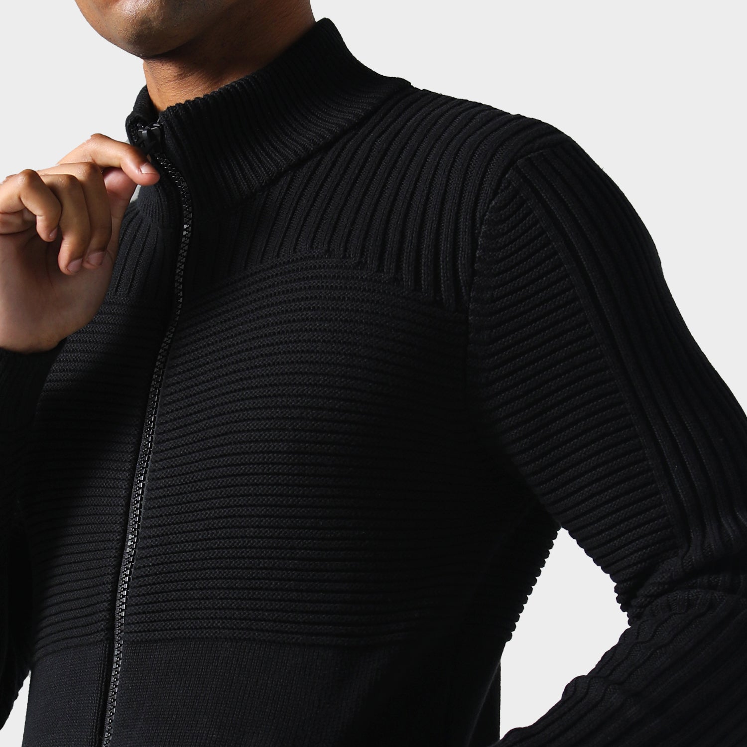 Police Orkney Knit Jacket Black