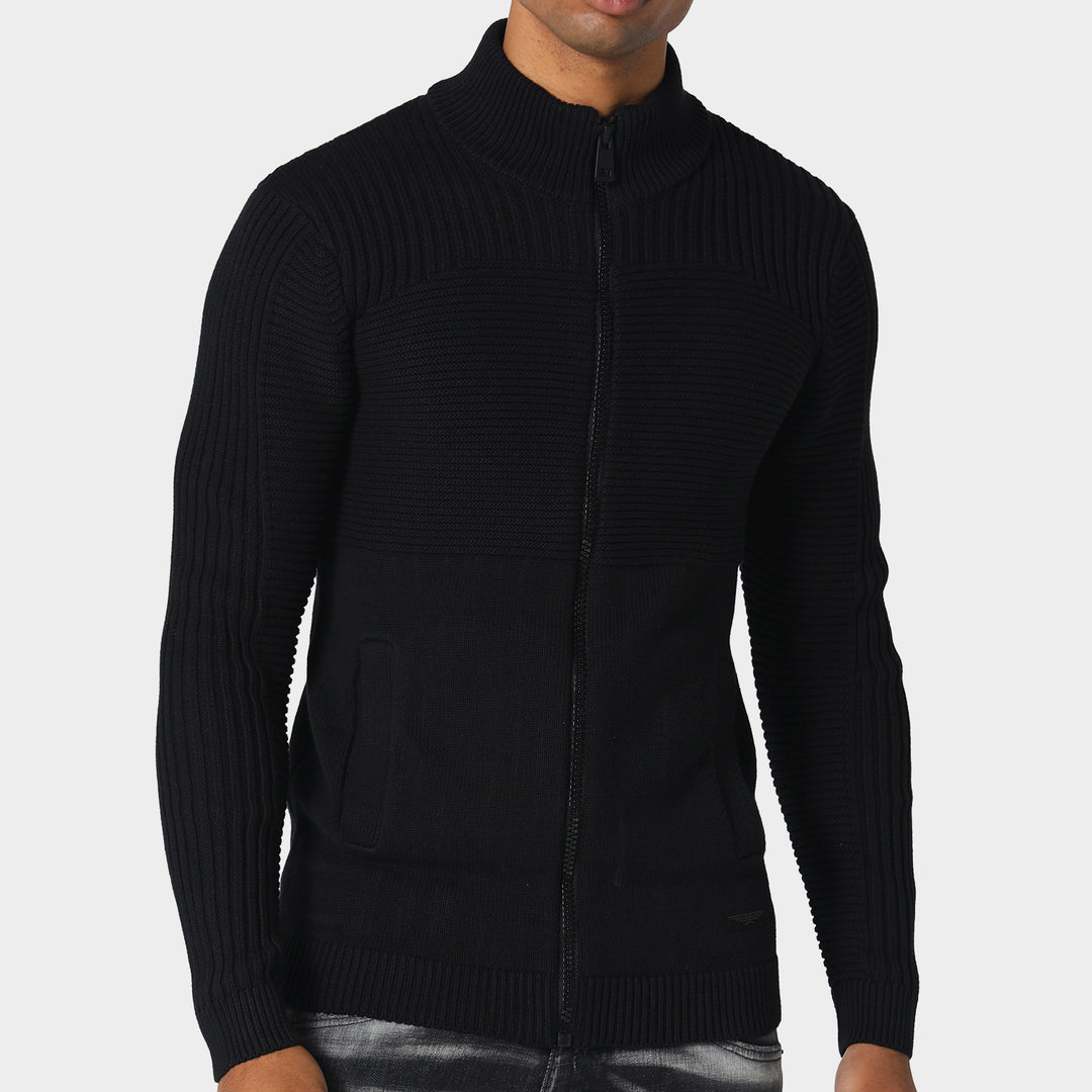 Police Orkney Knit Jacket Black