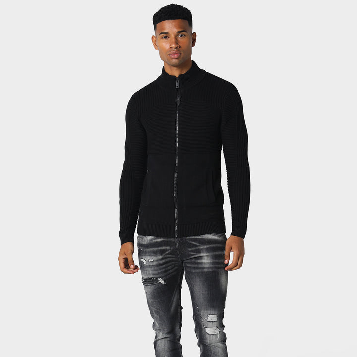 Police Orkney Knit Jacket Black