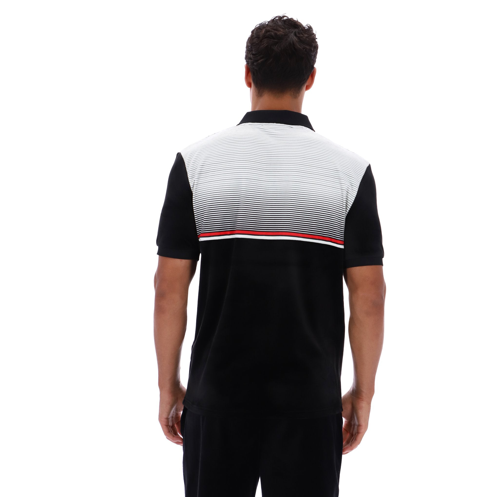 Fila Vintage Paco Velour Polo Shirt Black