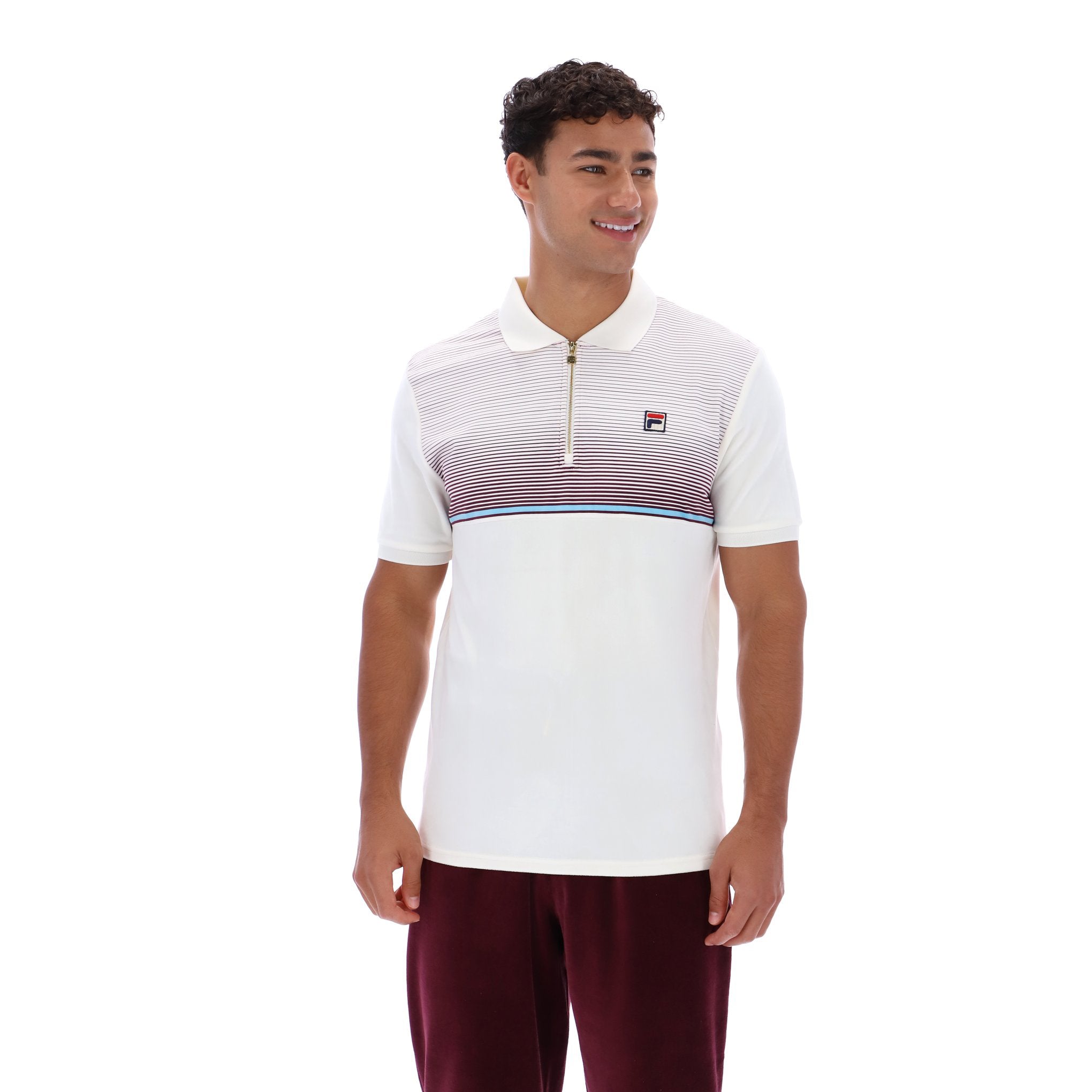 Fila Vintage Paco Velour Polo Shirt White