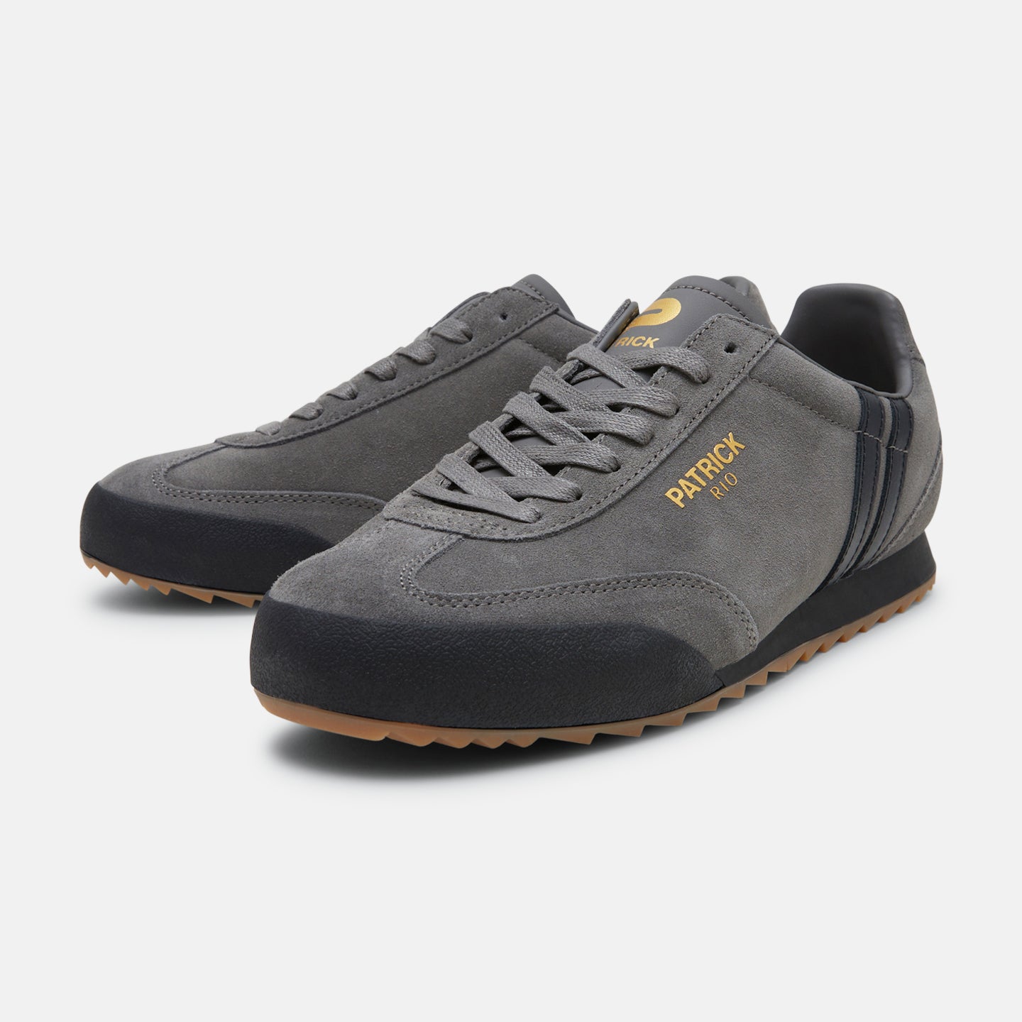 Patrick Rio Suede Trainers Grey/Black