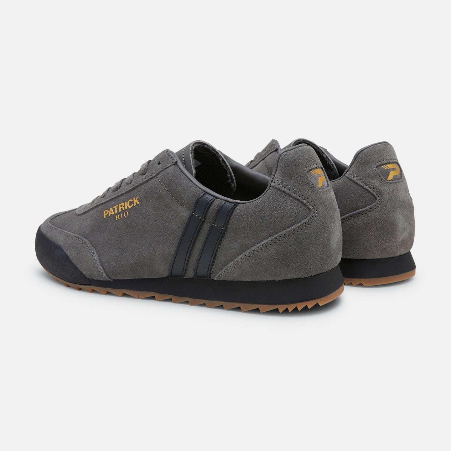 Patrick Rio Suede Trainers Grey/Black