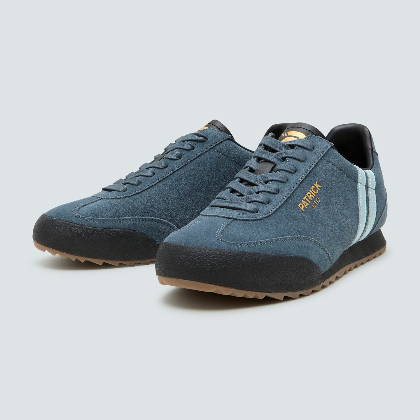 Patrick Rio Suede Trainers Steel Blue