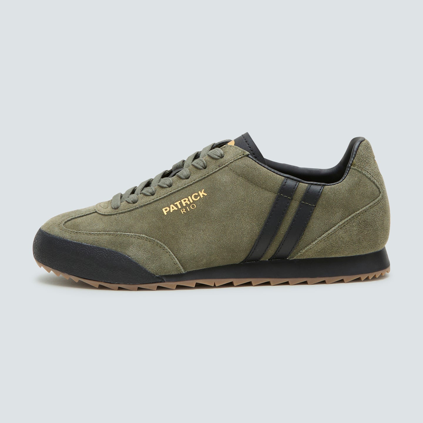 Patrick Rio Suede Trainers Olive/Black