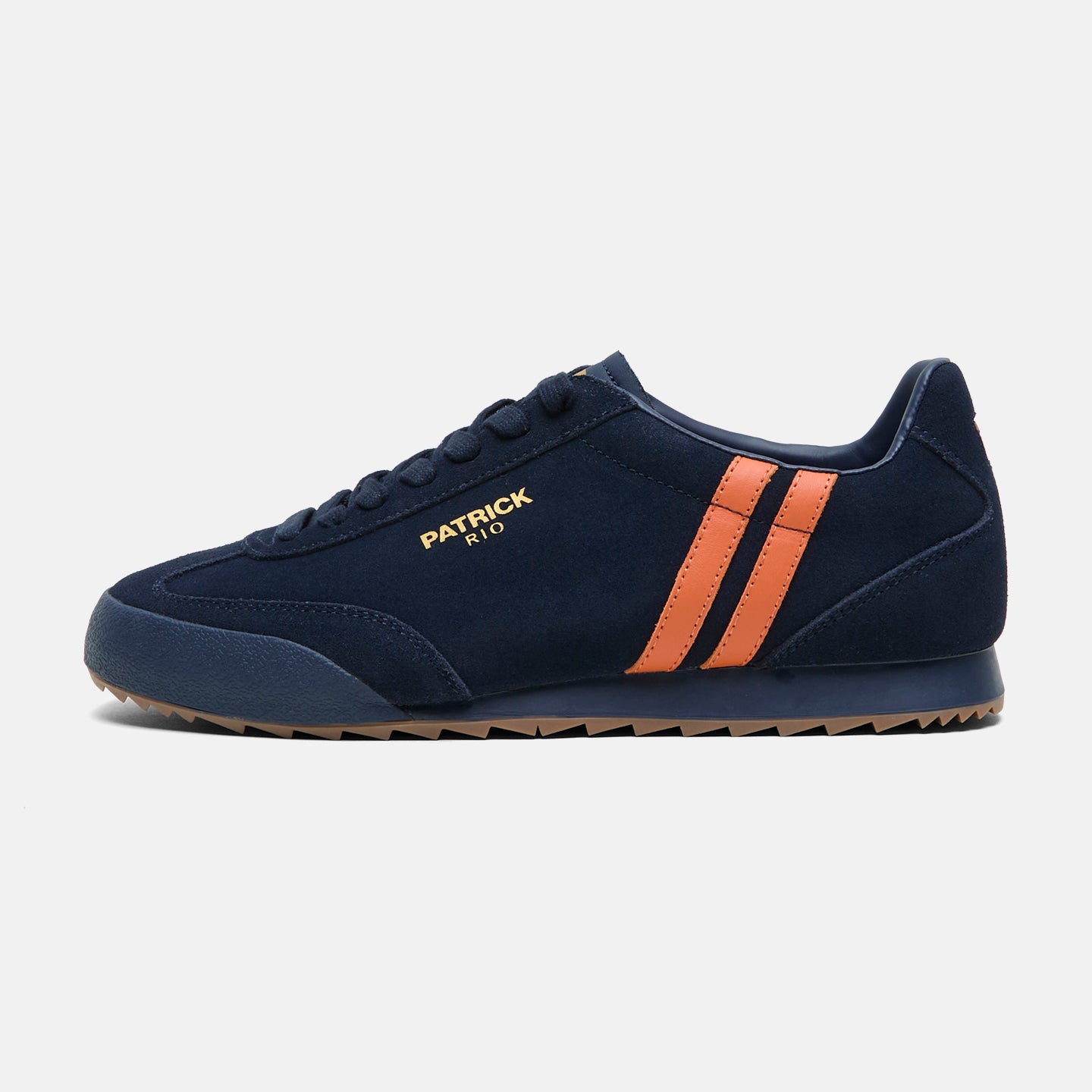 Patrick Rio Suede Trainers Navy/Orange