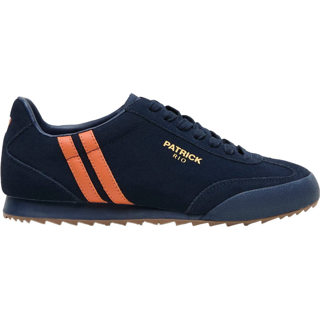Patrick Rio Suede Trainers Navy/Orange