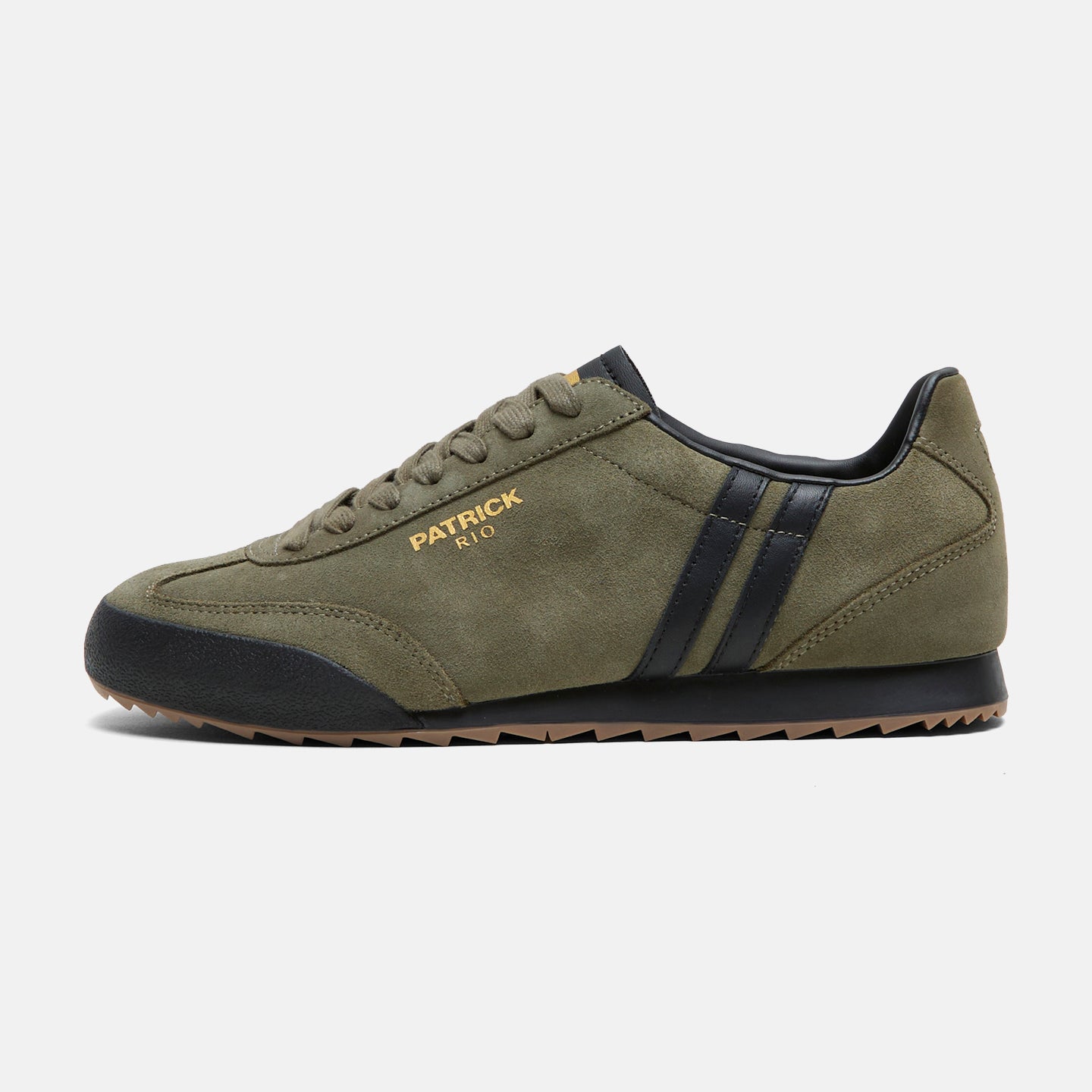 Patrick Rio Suede Trainers Olive/Black